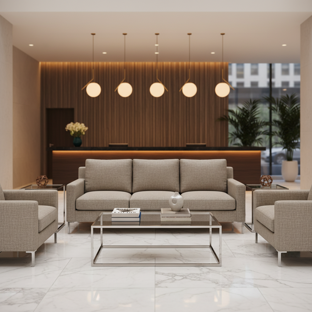 Woven Linen Texture Soft Taupe Upholstered Sofa | Architectural Fabrics