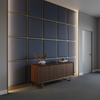 Fine Vertical Texture Deep Indigo Upholstered Wall Panel | Architectural Fabrics