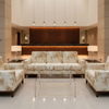 Mottled Cloudscape Texture Creamy Beige Upholstered Sofa | Architectural Fabrics