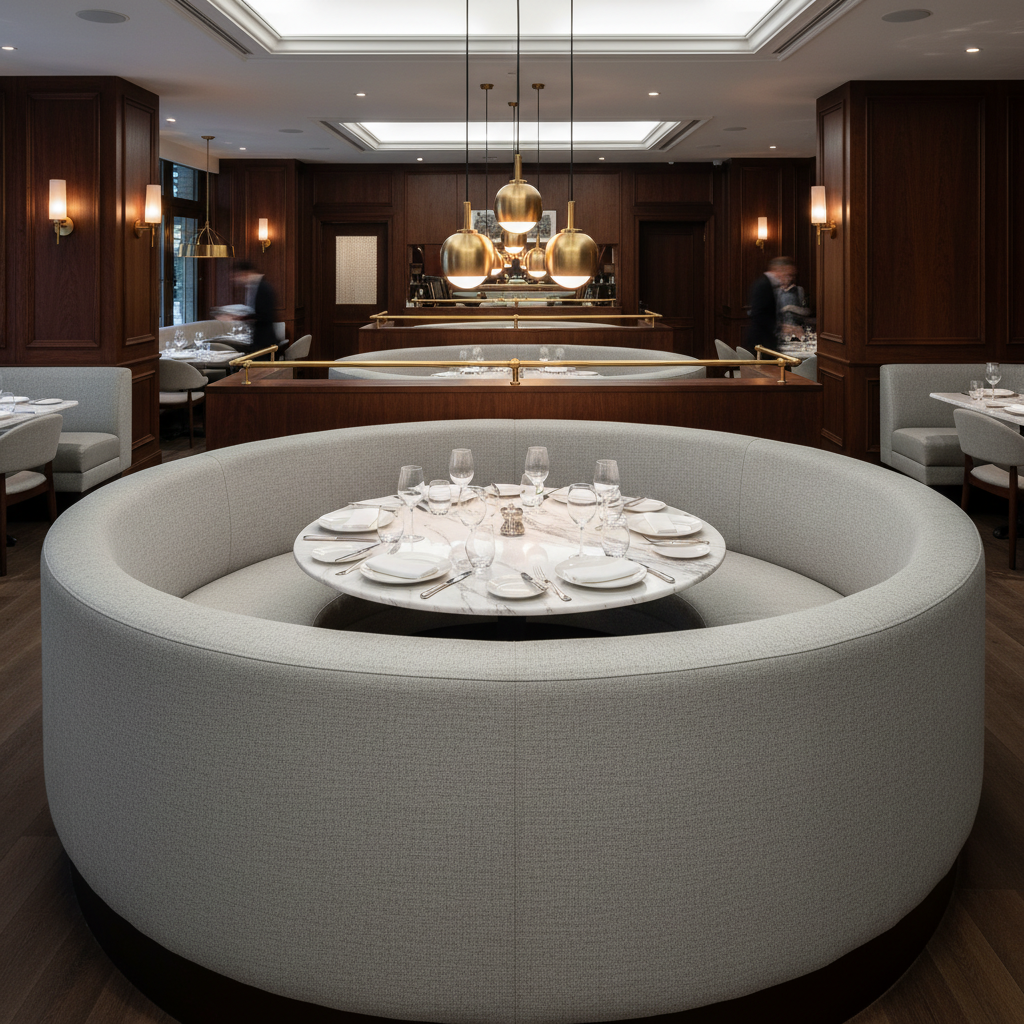 Aarden - Misty Stone Silicone Hybrid Upholstered Banquette | Architectural Fabrics
