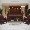 Smooth Velvet Nap Deep Wine Upholstered Sofa | Architectural Fabrics