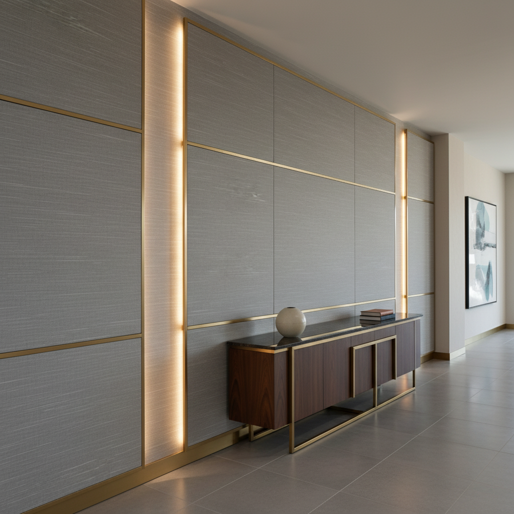 Tradewind Trace - Gull Upholstered Wall Panel | Architectural Fabrics