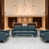 Fine Pebble Grain Deep Teal Upholstered Sofa | Architectural Fabrics
