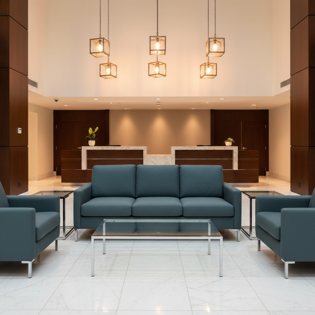 Fine Pebble Grain Deep Teal Upholstered Sofa | Architectural Fabrics