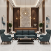 Smooth Pebble Grain Deep Teal Upholstered Sofa | Architectural Fabrics