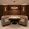 Smooth Pebble Grain Mushroom Taupe Upholstered Banquette | Architectural Fabrics