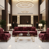 Crushed Velvet Texture Burgundy Wine Upholstered Sofa | Architectural Fabrics