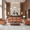 Algiers - Terracotta Performance Vinyl Upholstered Sofa | Architectural Fabrics