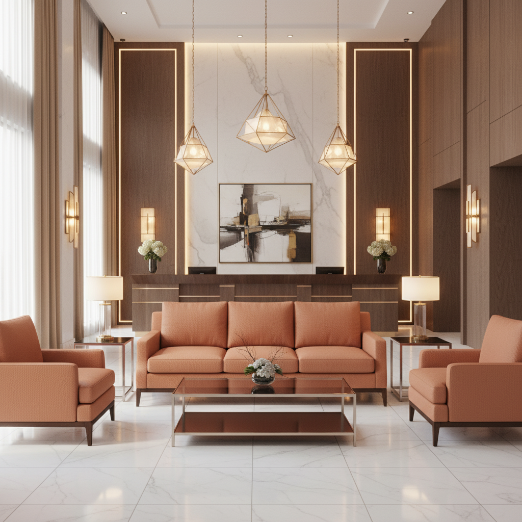Algiers - Terracotta Performance Vinyl Upholstered Sofa | Architectural Fabrics