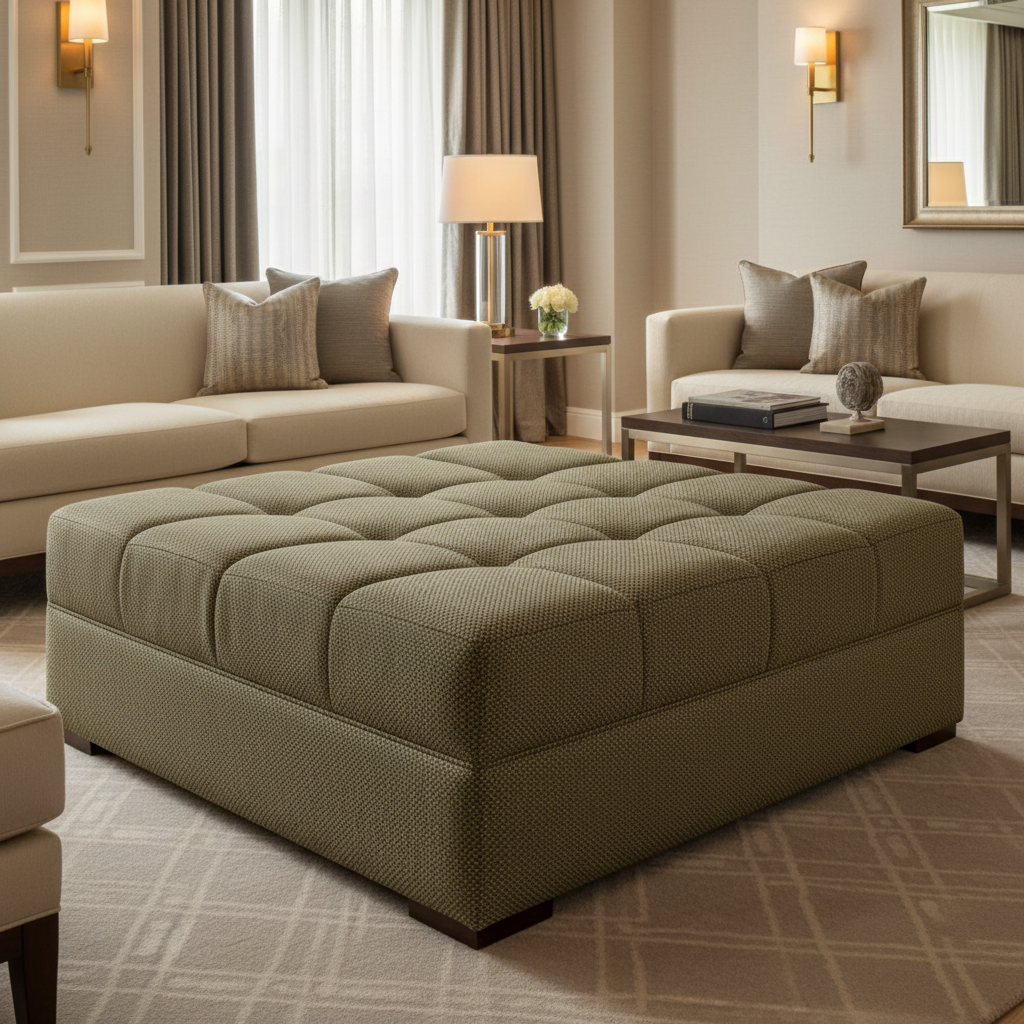 Ballad - Ballad Tekloom Performance Upholstered Ottoman | Architectural Fabrics