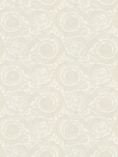 Barocco Cream Embossed Wallcovering | Versace