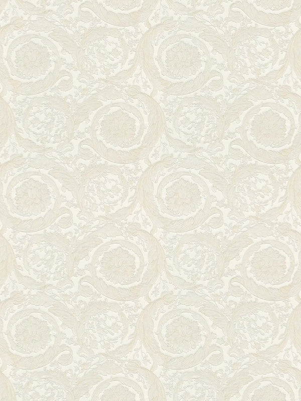 Barocco Cream Embossed Wallcovering | Versace