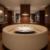 Linen Island - Chamois Upholstered Banquette | Architectural Fabrics