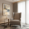 Brushed Linen Weave Soft Taupe Upholstered Chair | Architectural Fabrics