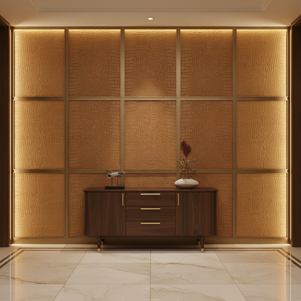 Norman Island - Caramel Upholstered Wall Panel | Architectural Fabrics