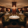 Ultrasuede  Moss  Green, Brown Upholstered Banquette | Ultrasuede Upholstery
