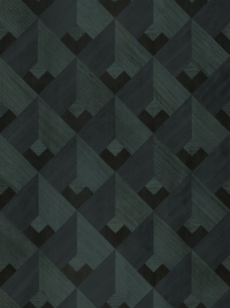 Northport-Ink Wood Veneer Wallcovering | Phillipe Romano — WOOD-500600