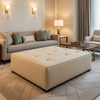 Rainbow Reef - Natural Upholstered Ottoman | Architectural Fabrics