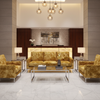Crushed Velvet Texture Golden Honey Upholstered Sofa | Architectural Fabrics