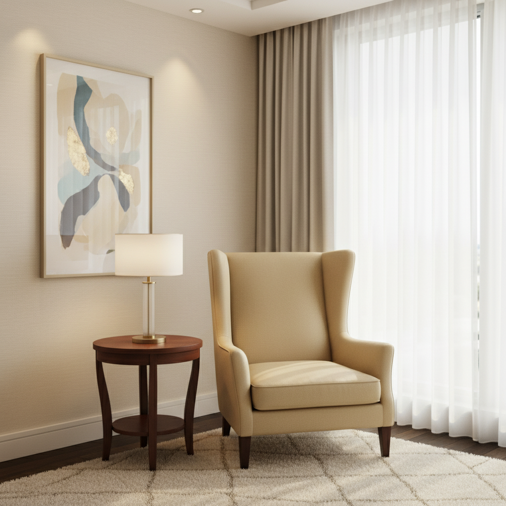Smooth Pebble Grain Pale Sand Upholstered Chair | Architectural Fabrics