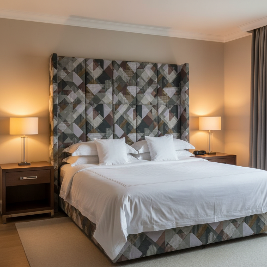 Trellis Bay - Charred Upholstered Headboard | Architectural Fabrics