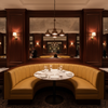 Brushed Linen Weave Goldenrod Yellow Upholstered Banquette | Architectural Fabrics