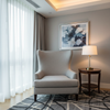 Subtle Textured Solid Misty Gray Upholstered Chair | Architectural Fabrics