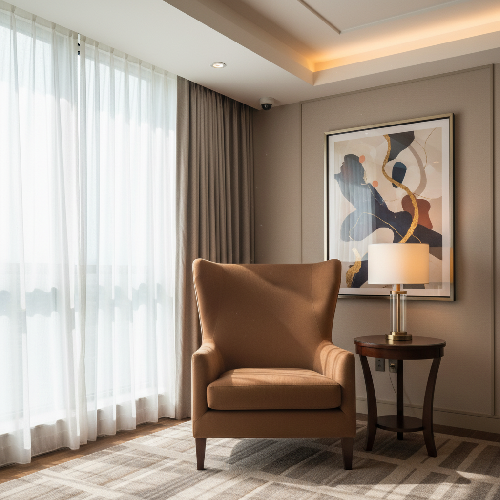 Smooth Solid Color Rich Umber Upholstered Chair | Architectural Fabrics