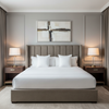 Fine Pebble Grain Mushroom Taupe Upholstered Headboard | Architectural Fabrics