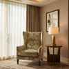 Crushed Velvet Texture Frosted Olive Upholstered Chair | Architectural Fabrics