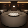 Smooth Solid Texture Mushroom Taupe Upholstered Banquette | Architectural Fabrics