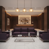 Fine Pebble Grain Deep Plum Upholstered Sofa | Architectural Fabrics