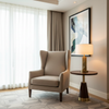 Smooth Matte Finish Soft Taupe Upholstered Chair | Architectural Fabrics