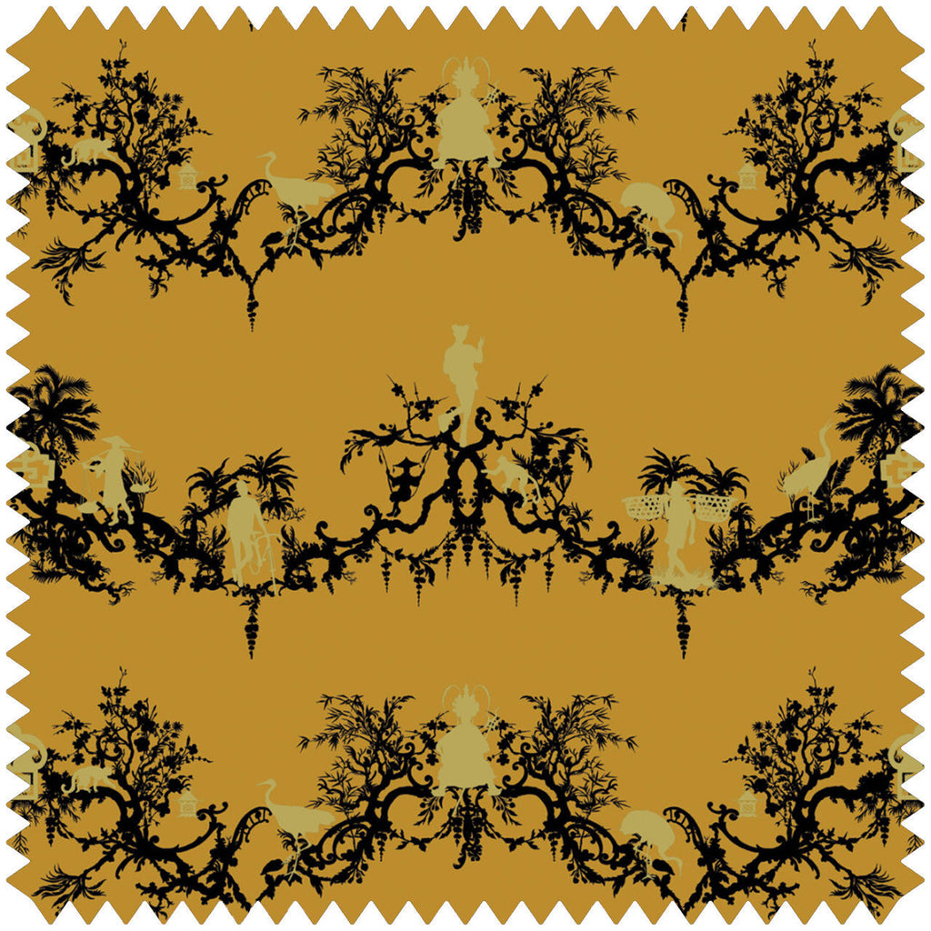 Shuiping de Pillement Velvet Black & Pale Gold on Honey