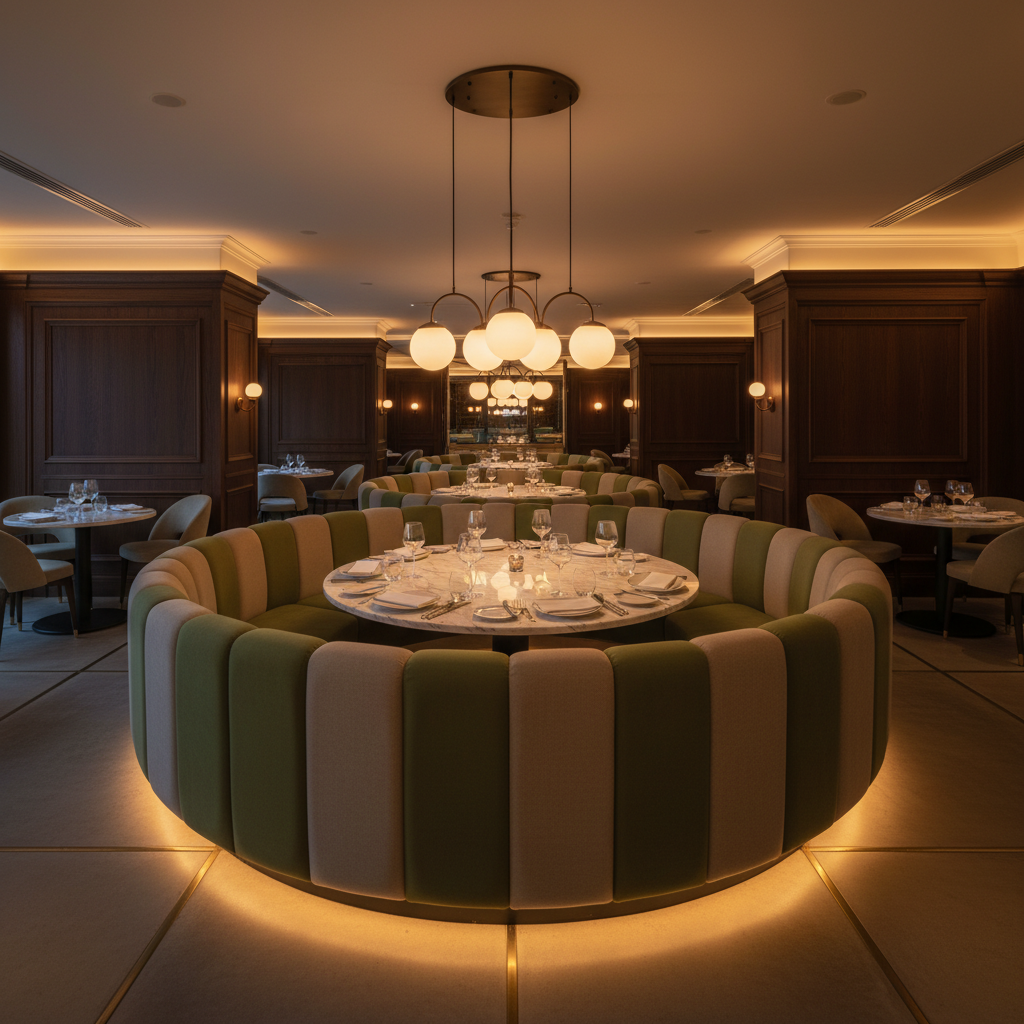 Bedford Peat Upholstered Banquette | Architectural Fabrics