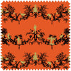 Shuiping de Pillement Velvet Black & Pale Gold on Orange