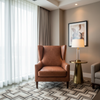 Algiers - Russet Leather Performance Vinyl Upholstered Chair | Architectural Fabrics