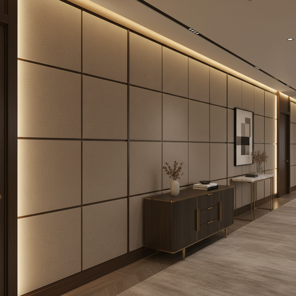 Aire Pebbled - Earthen Taupe Breathable Polyurethane Upholstered Wall Panel | Architectural Fabrics