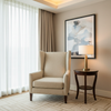 Woven Basketweave Texture Natural Linen Upholstered Chair | Architectural Fabrics