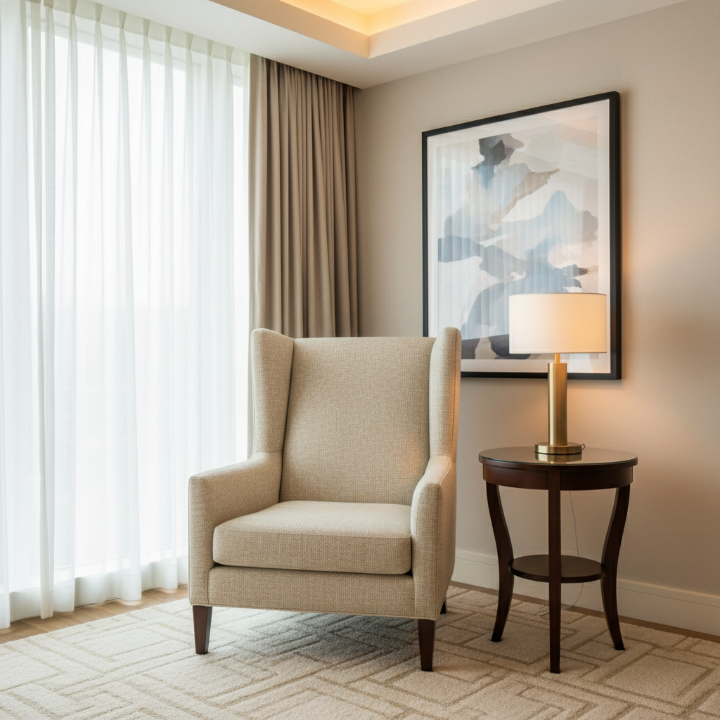 Woven Basketweave Texture Natural Linen Upholstered Chair | Architectural Fabrics