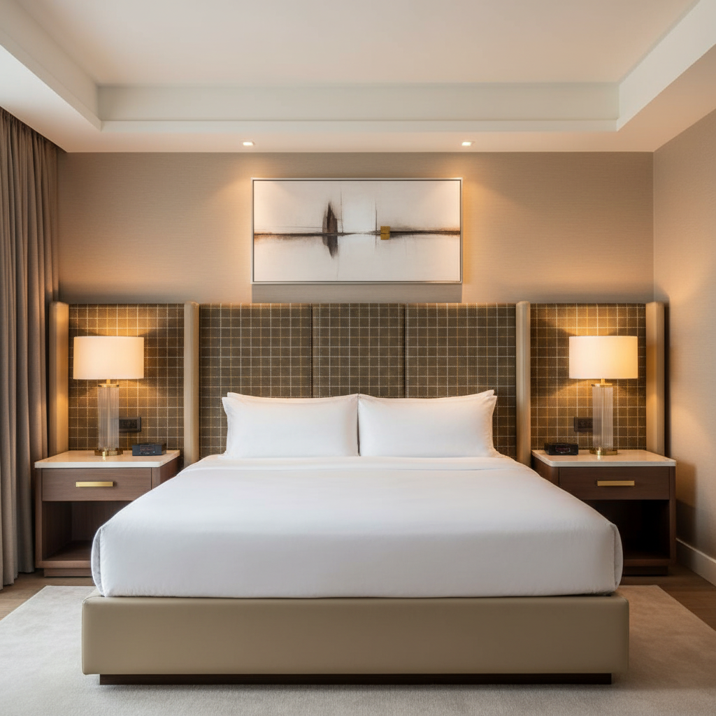 West End - Truffle Upholstered Headboard | Architectural Fabrics