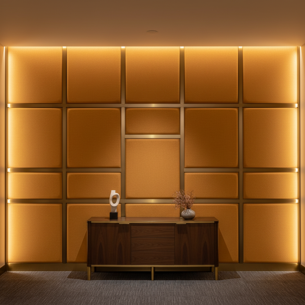 Luxury Cay - Citrine Upholstered Wall Panel | Architectural Fabrics