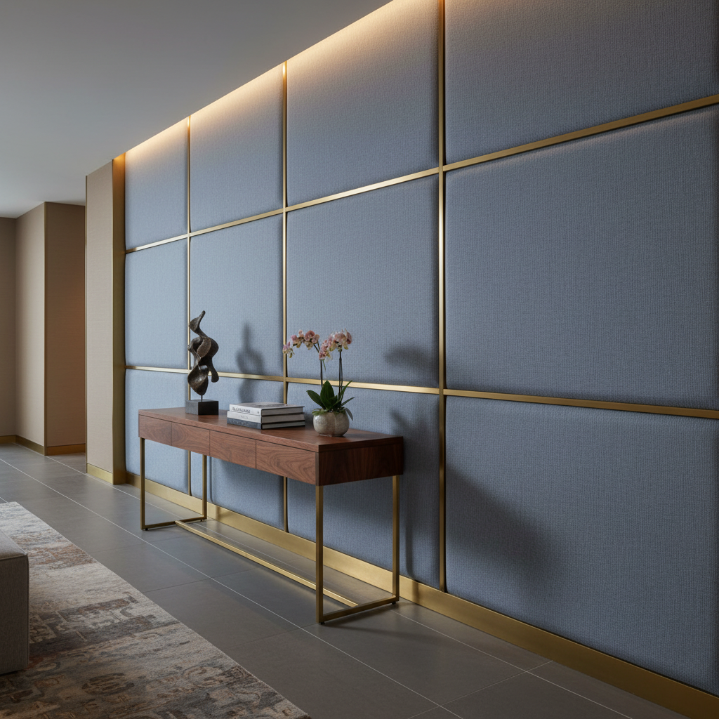 Amalfi - Twilight Blue Indoor/Outdoor Vinyl Upholstered Wall Panel | Architectural Fabrics