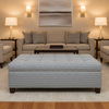 Geometric Woven Texture Silver Mist Upholstered Ottoman | Architectural Fabrics