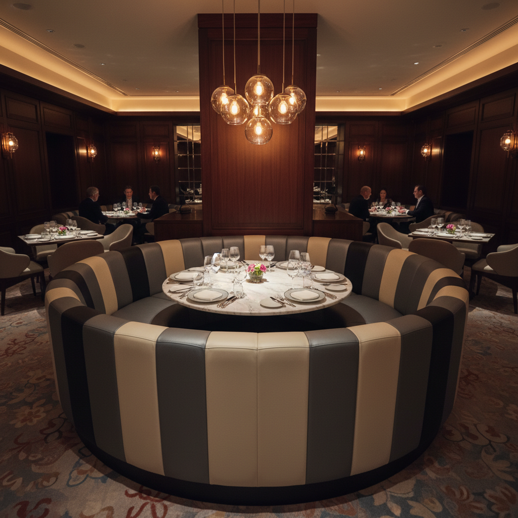 Palmyra Pewter Contemporary ivory & charcoal Upholstered Banquette | Architectural Fabrics