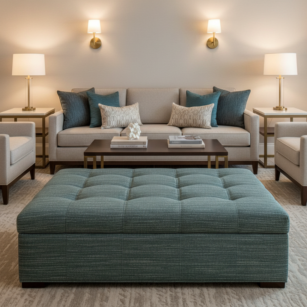 Tumble Reef - Harbor Upholstered Ottoman | Architectural Fabrics