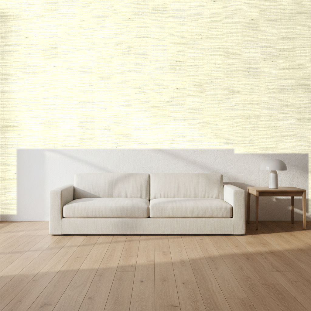 Nantucket Grasscloth Blanched Almond Wallcovering | Phillipe Romano room setting