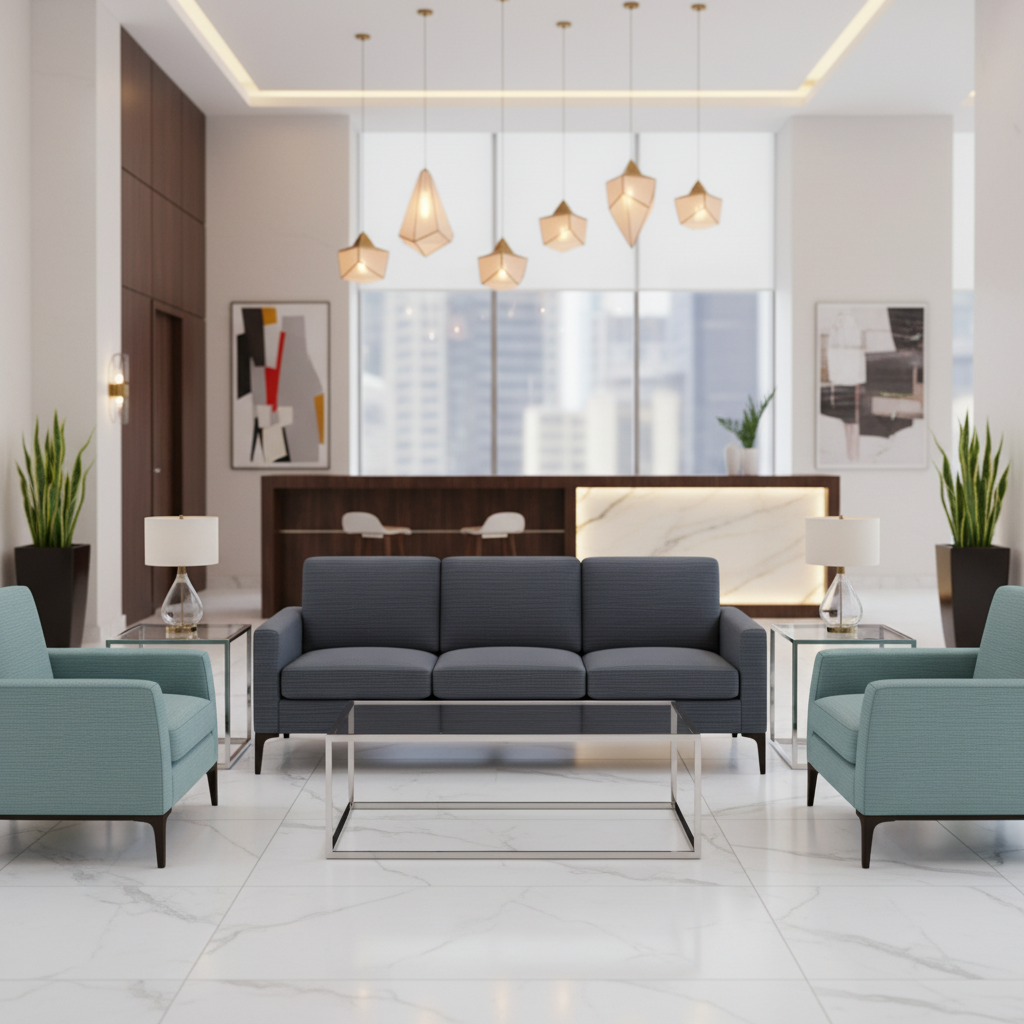 Storm Bay - Aqua Upholstered Sofa | Architectural Fabrics
