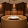 Fine Pebble Grain Caramel Tan Upholstered Banquette | Architectural Fabrics