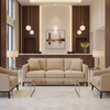 Brushed Linen Weave Natural Linen Upholstered Sofa | Architectural Fabrics